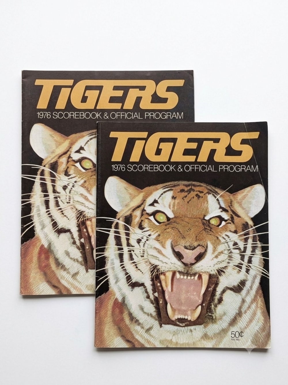 Vintage 1976 Detroit Tigers Scorebook Program Lot (2) Great Vintage Advertising